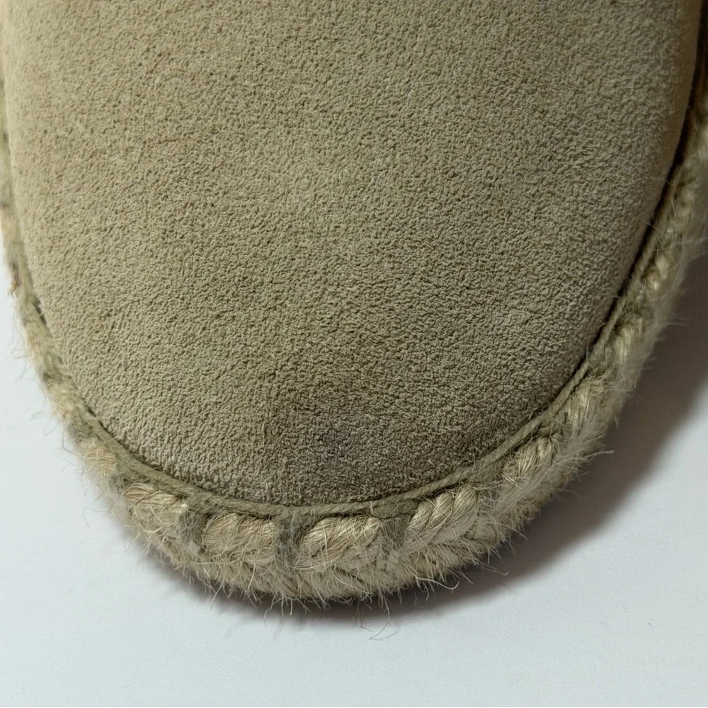 Verbenas Mamen Wedge Espadrilles Suede Shoes Jute Wrapped‎ Heels in Tan Size 39